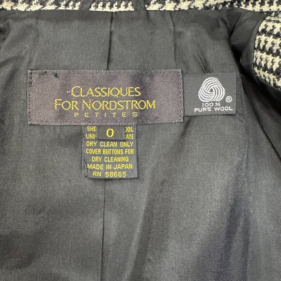 VTG Classiques for Nordstrom Women's Petite Herringbone Size 0 Petite Black Whit - Picture 8 of 8